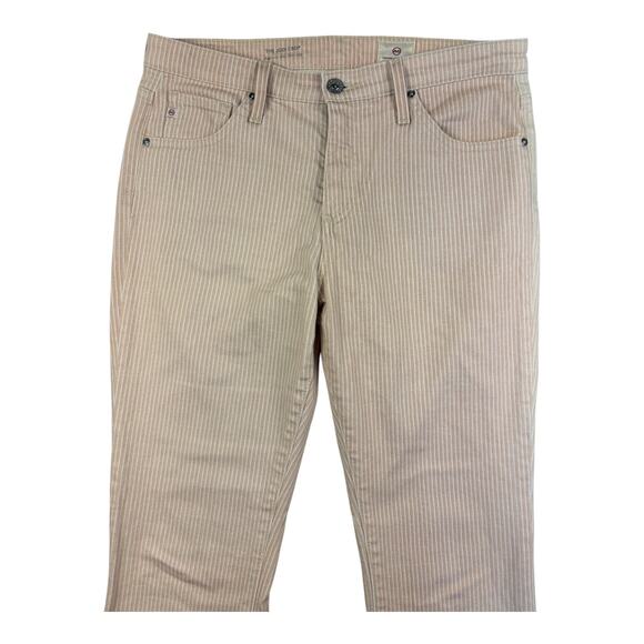 AG Adriano Goldschmied The Jodi Crop High Rise Slim Flare Jeans 27R Tan Striped - Picture 8 of 11
